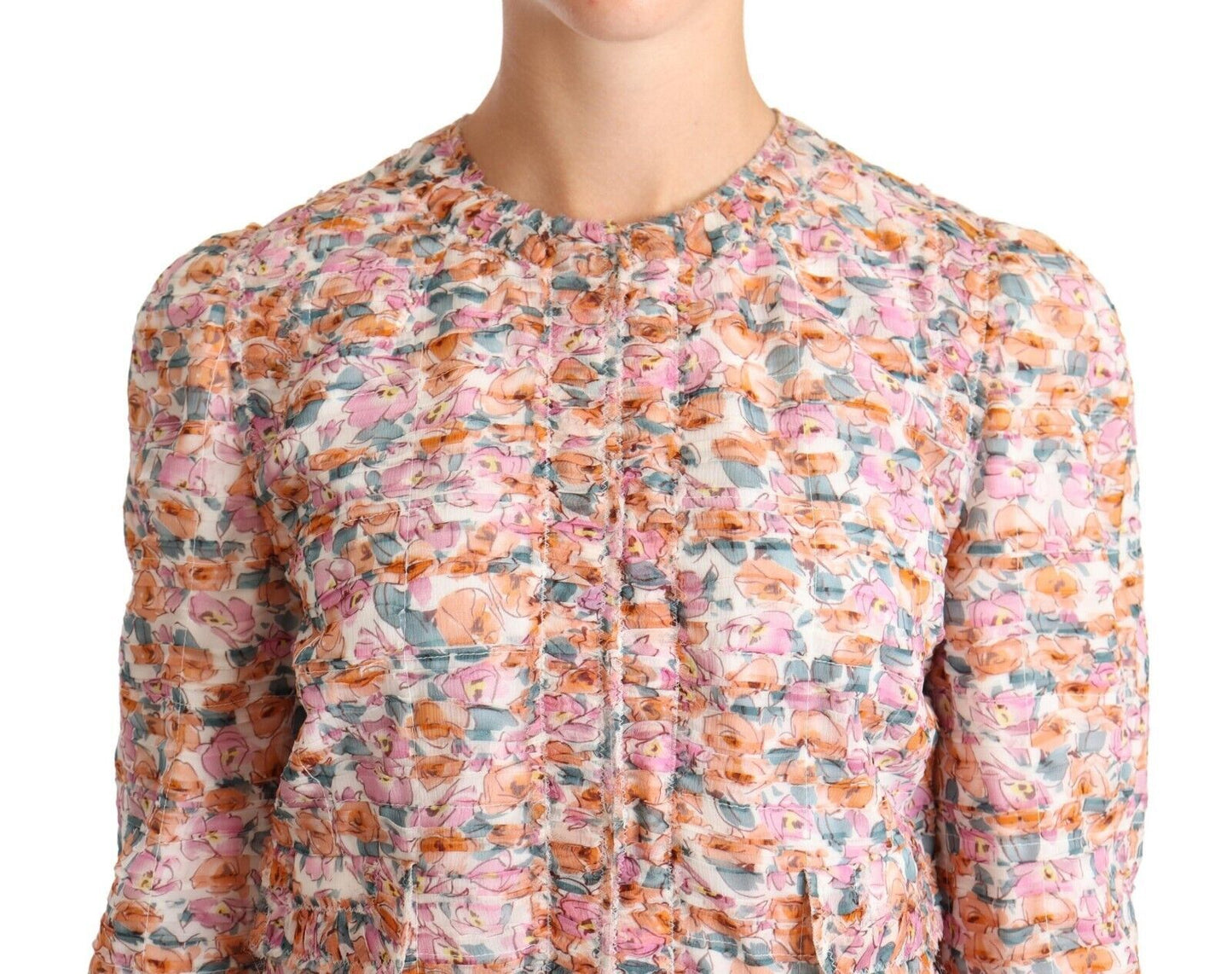 Dolce & Gabbana Elegant Floral Silk Trench Coat - Elegance Online Limited