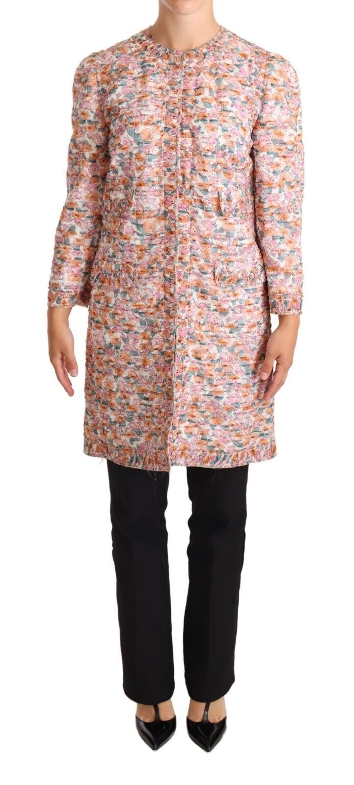 Dolce & Gabbana Elegant Floral Silk Trench Coat - Elegance Online Limited