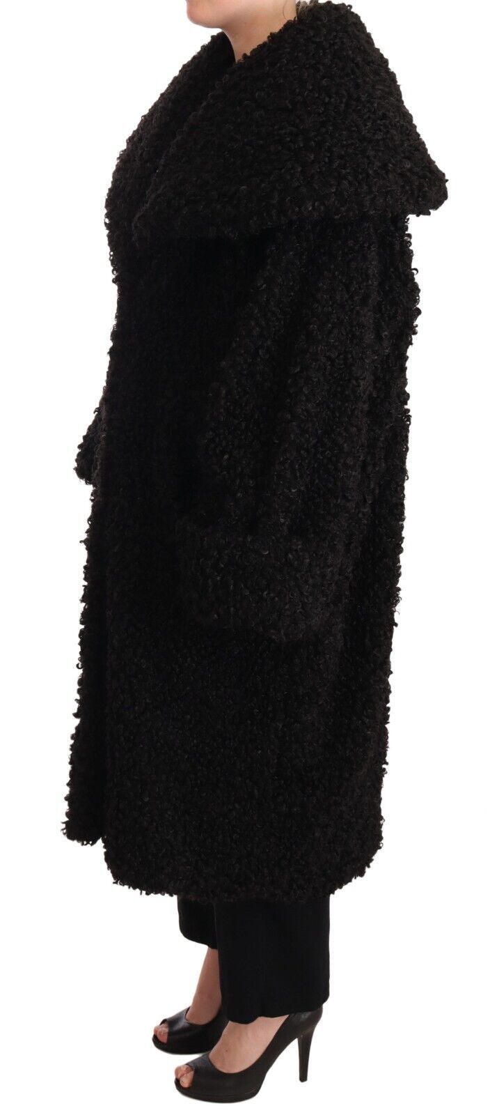 Dolce & Gabbana Elegant Black Fur Cape Trench Coat - Elegance Online Limited