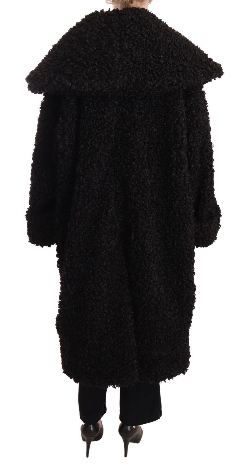 Dolce & Gabbana Elegant Black Fur Cape Trench Coat - Elegance Online Limited