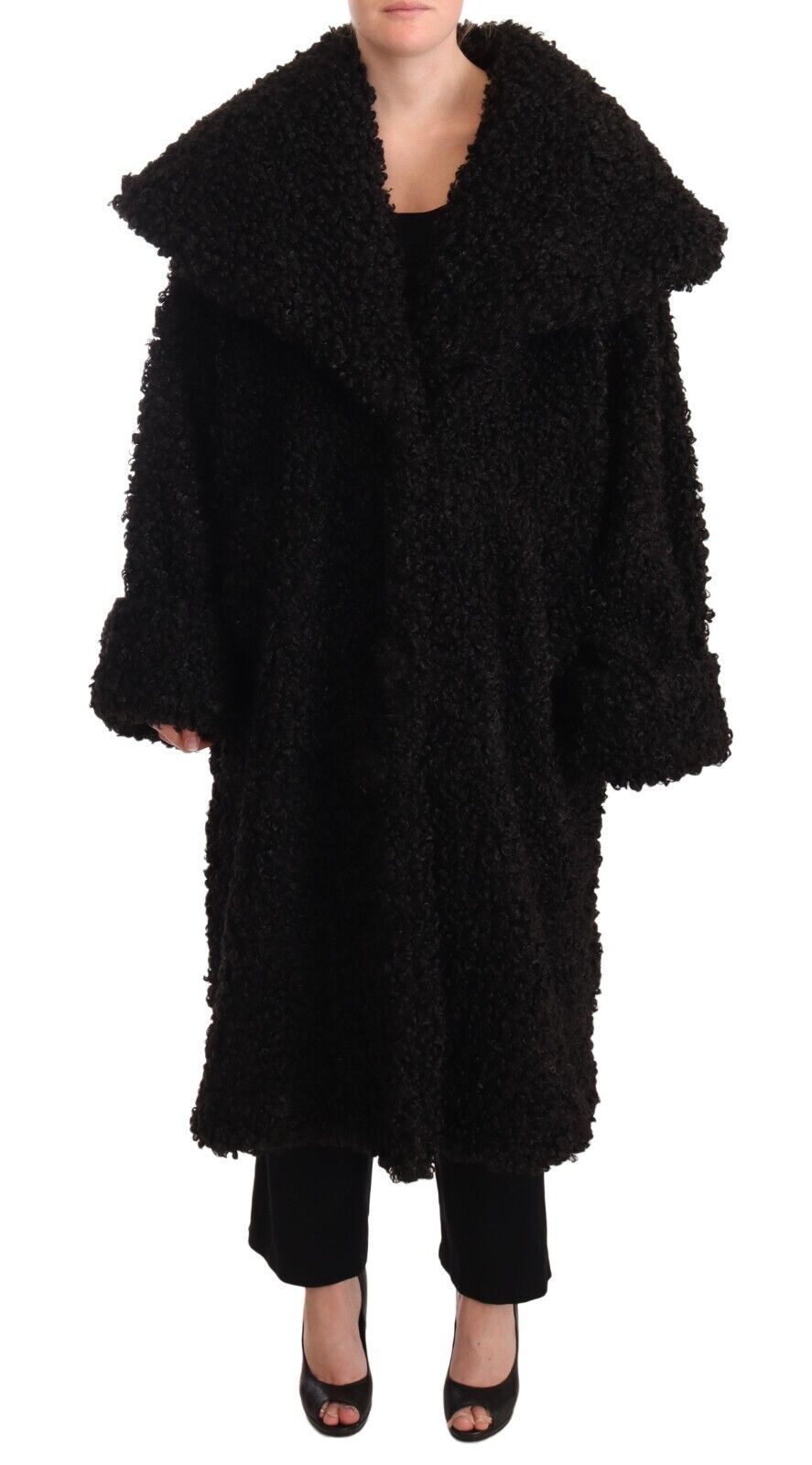 Dolce & Gabbana Elegant Black Fur Cape Trench Coat - Elegance Online Limited