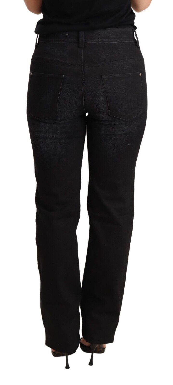 Ermanno Scervino Chic Black Washed Straight Cut Jeans - Elegance Online Limited