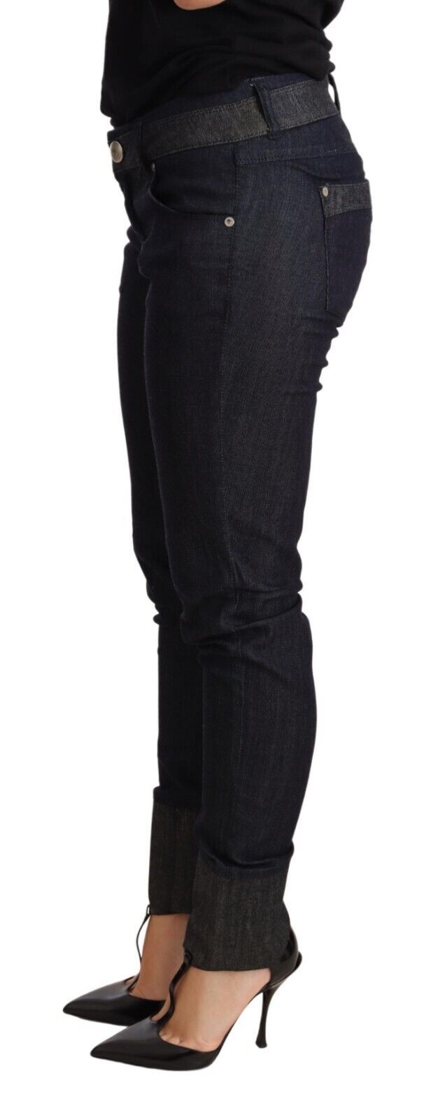 Ermanno Scervino Chic Dark Blue Skinny Trouser Jeans - Elegance Online Limited