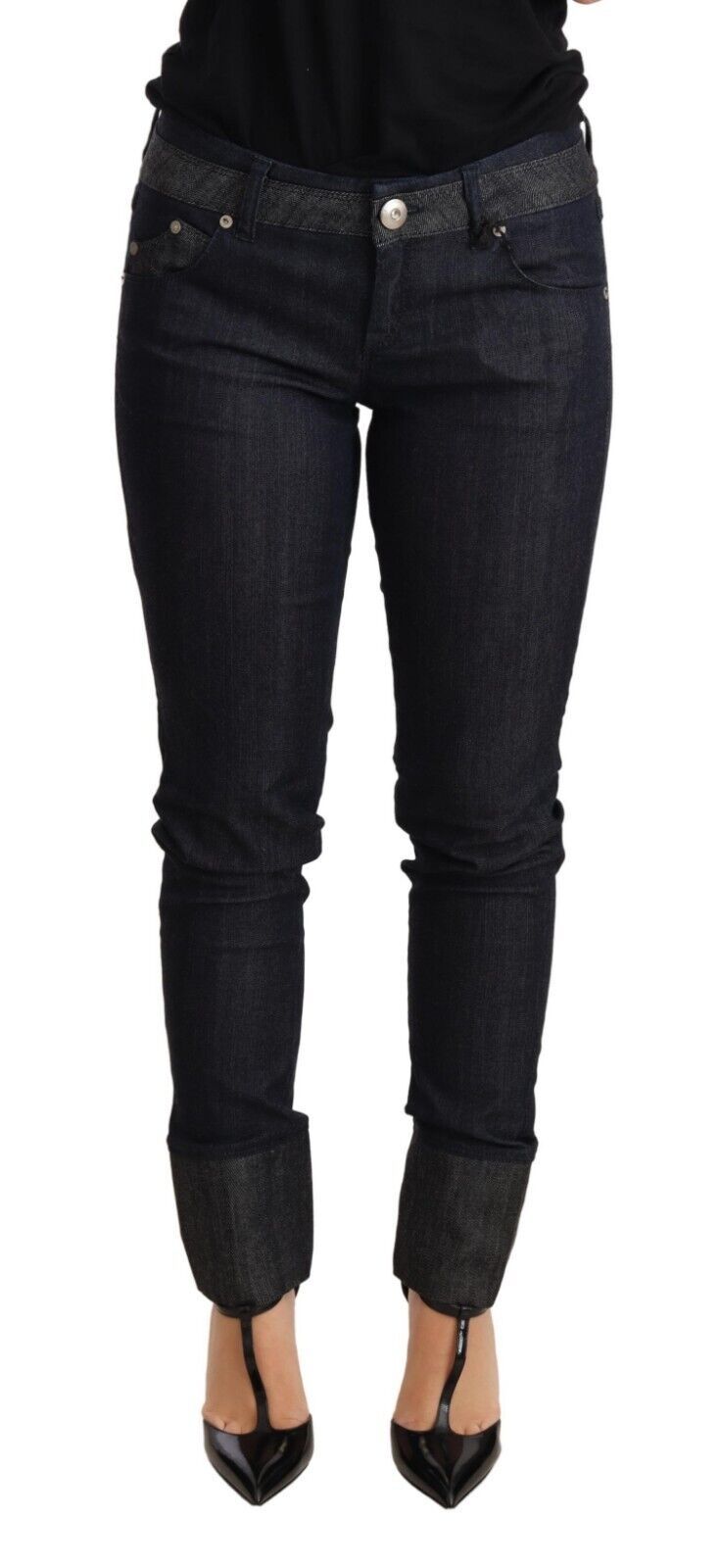 Ermanno Scervino Chic Dark Blue Skinny Trouser Jeans - Elegance Online Limited