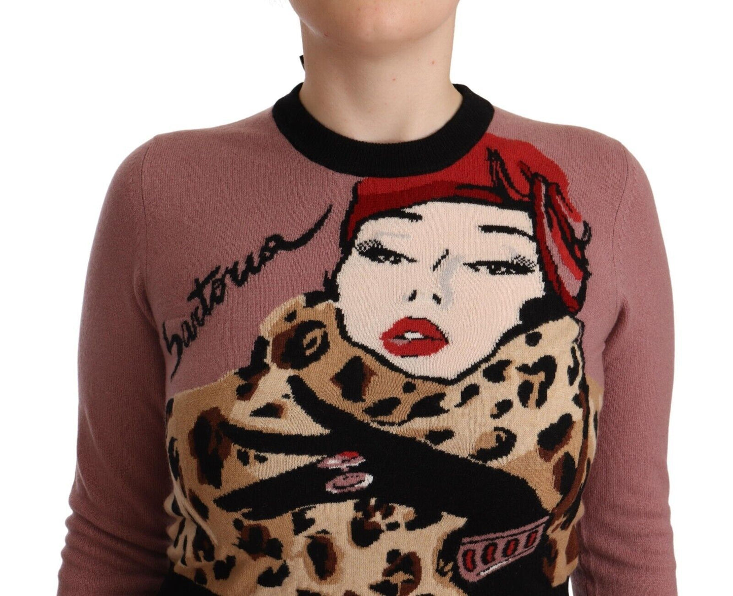 Dolce & Gabbana Elegant Pink Cashmere Crewneck Sweater - Elegance Online Limited
