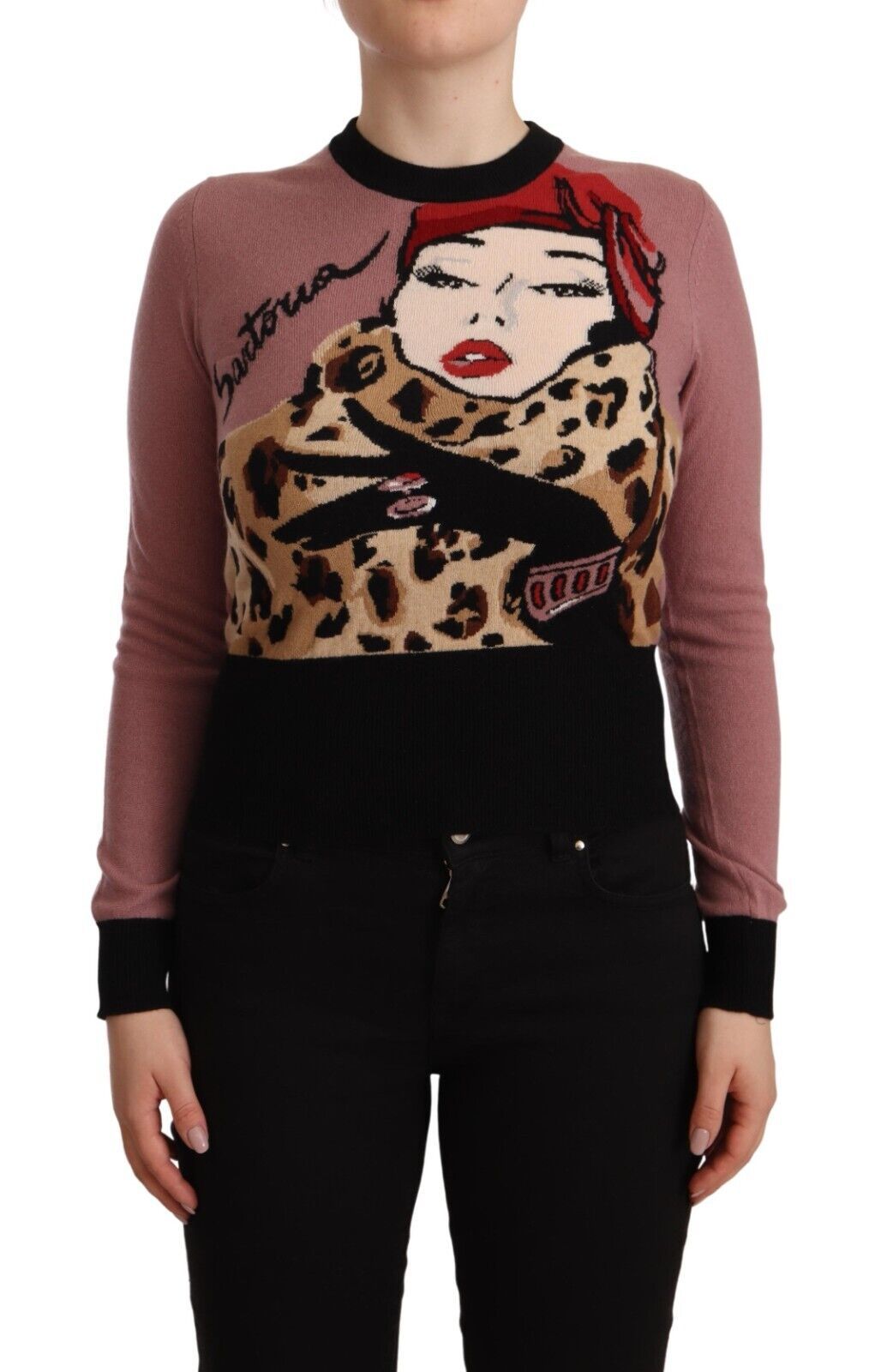 Dolce & Gabbana Elegant Pink Cashmere Crewneck Sweater - Elegance Online Limited