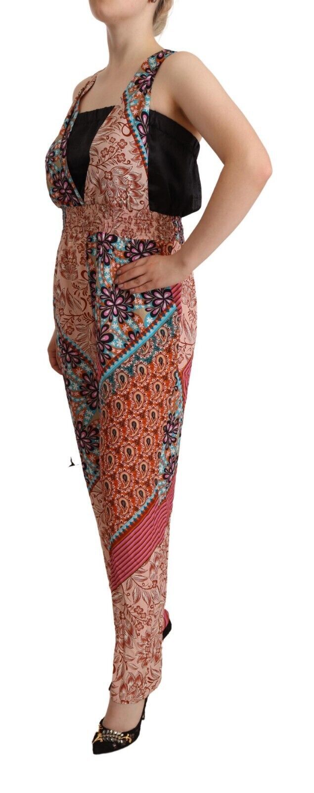 PINKO Chic Multicolor Sleeveless V-Neck Jumpsuit - Elegance Online Limited