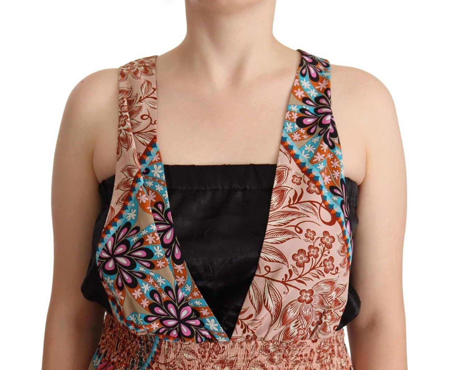 PINKO Chic Multicolor Sleeveless V-Neck Jumpsuit - Elegance Online Limited