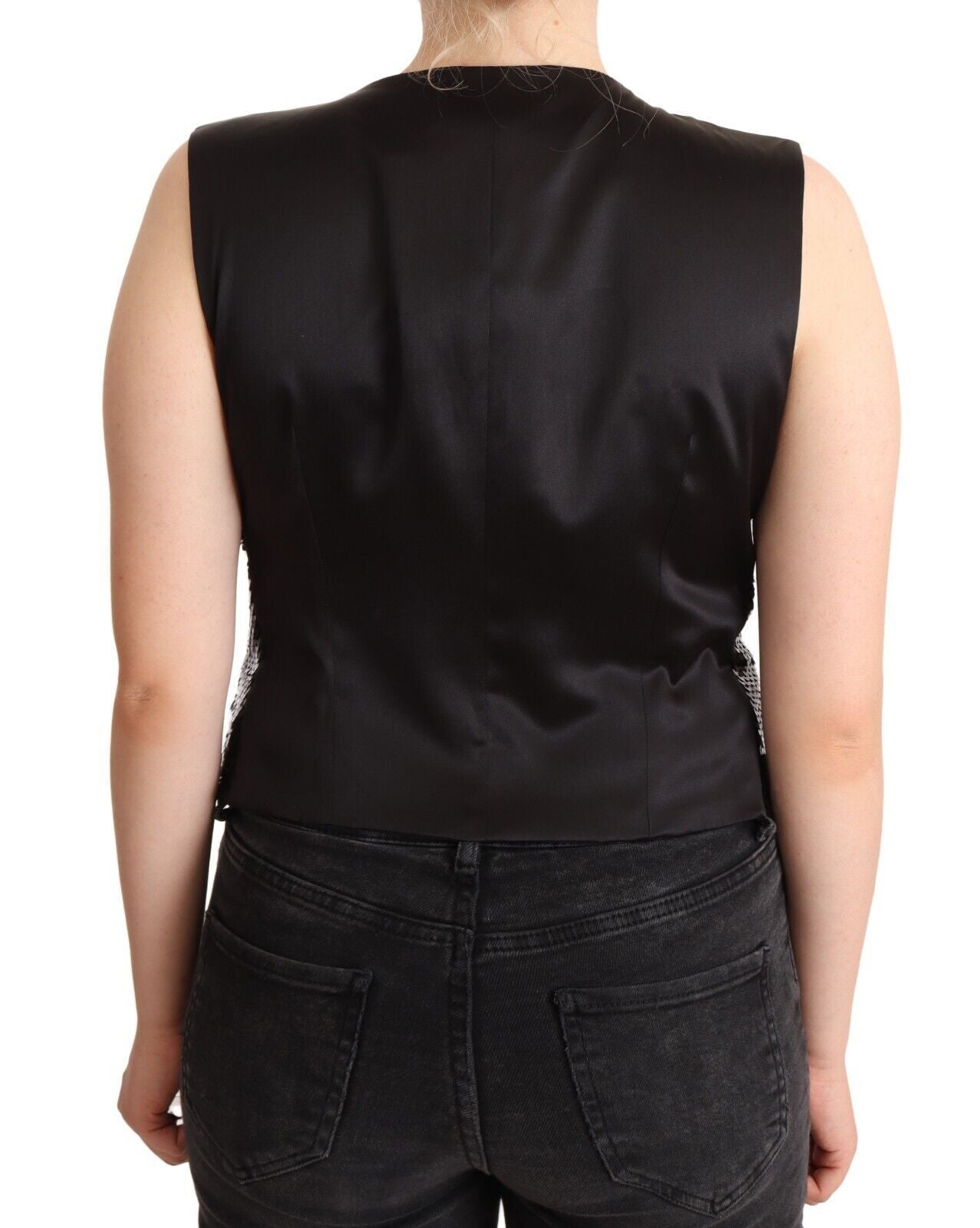 Dolce & Gabbana Elegant Black Sequined Sleeveless Vest Top - Elegance Online Limited