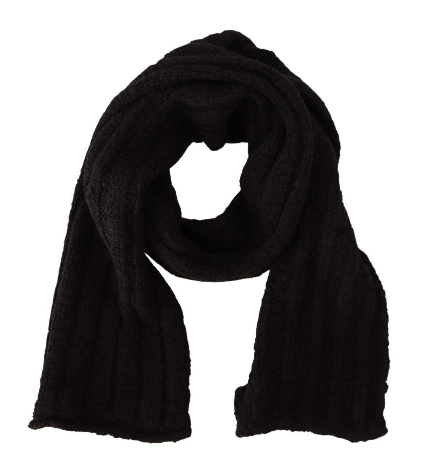Dolce & Gabbana Elegance Unleashed Black Wool Scarf - Elegance Online Limited