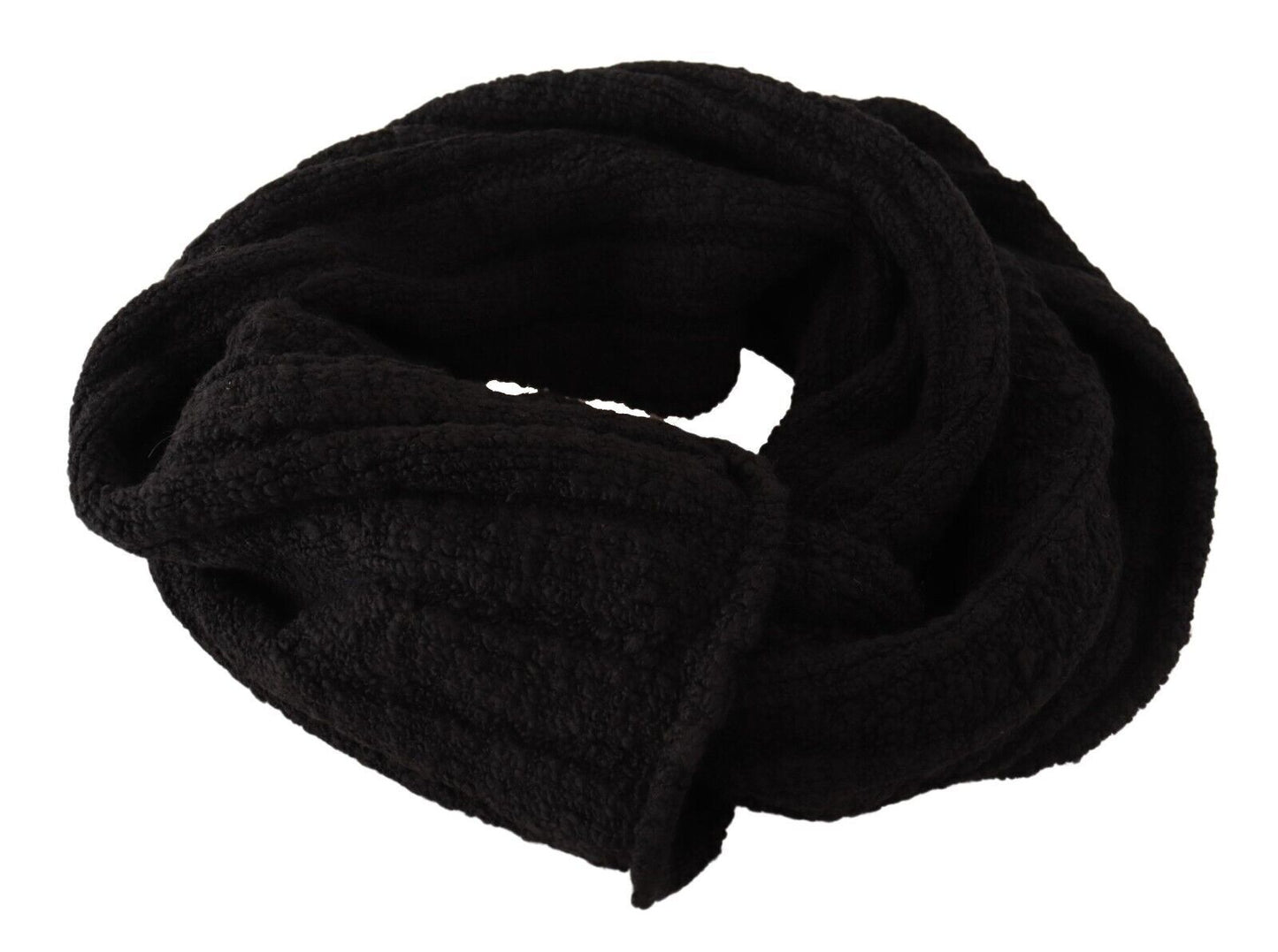 Dolce & Gabbana Elegance Unleashed Black Wool Scarf - Elegance Online Limited