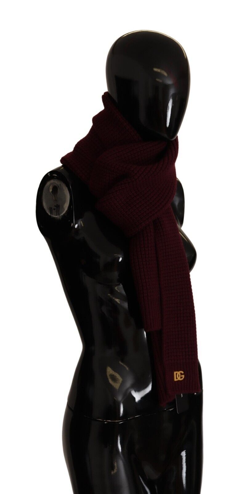 Dolce & Gabbana Elegant Cashmere Knit Scarf in Dark Red - Elegance Online Limited