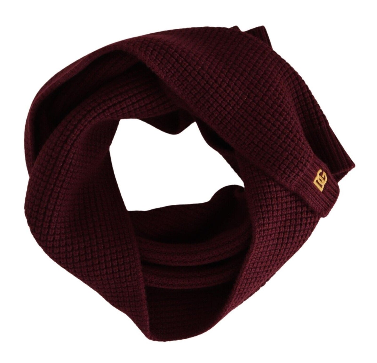 Dolce & Gabbana Elegant Cashmere Knit Scarf in Dark Red - Elegance Online Limited