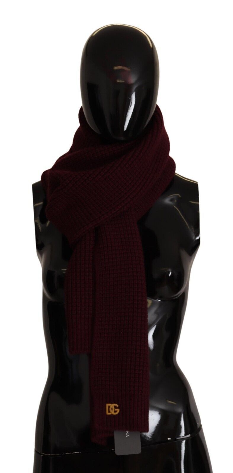 Dolce & Gabbana Elegant Cashmere Knit Scarf in Dark Red - Elegance Online Limited