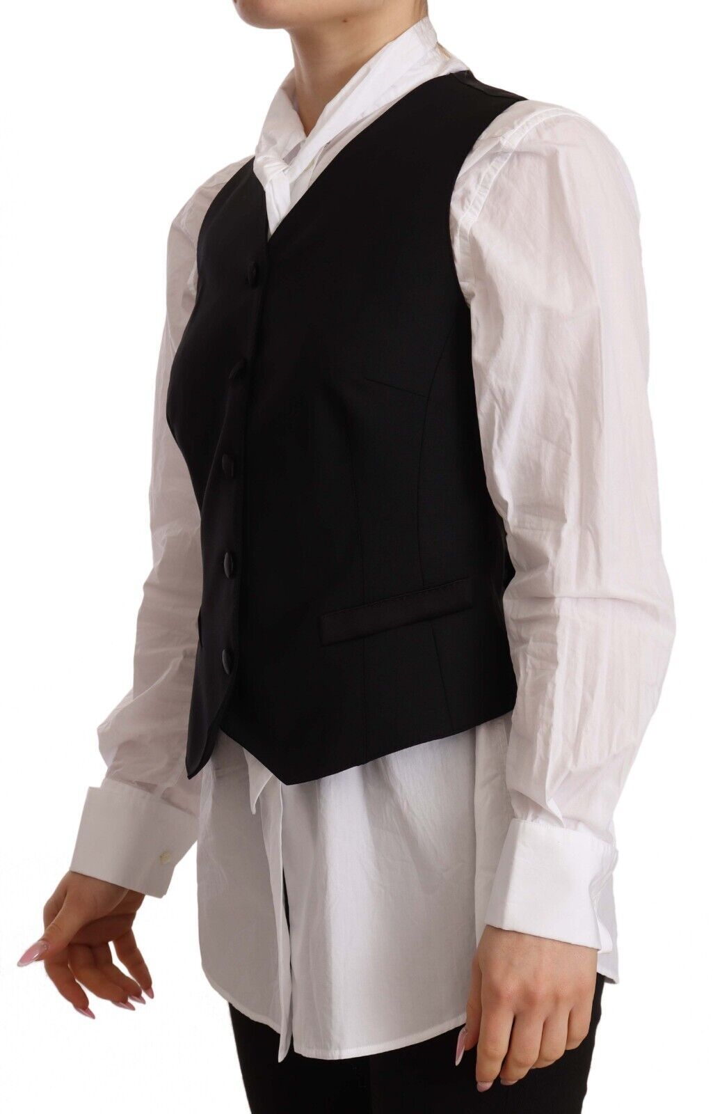 Dolce & Gabbana Elegant Black Wool Blend Waistcoat - Elegance Online Limited