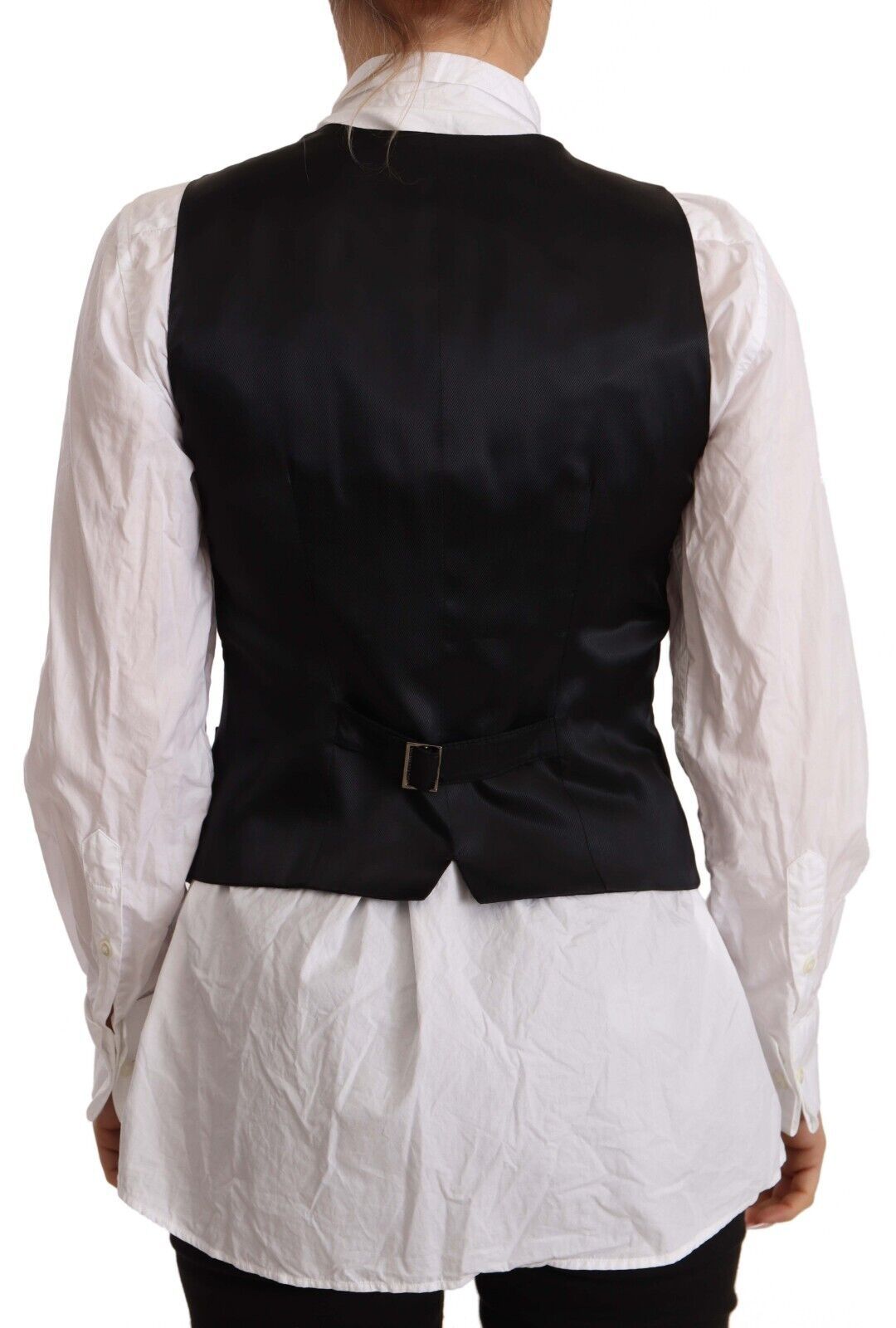 Dolce & Gabbana Elegant Black Wool Blend Waistcoat - Elegance Online Limited