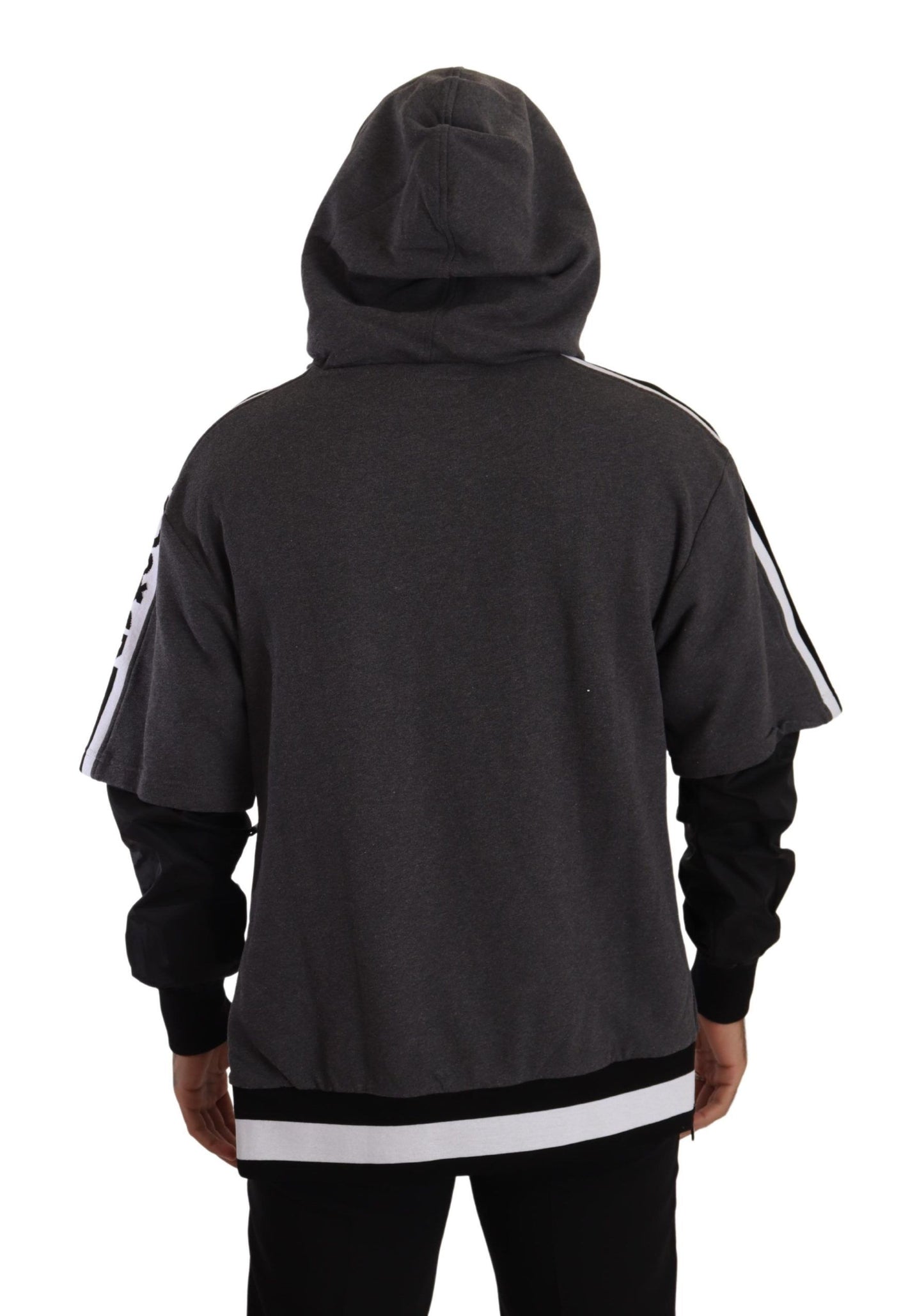 Dolce & Gabbana Elegant Hooded Black & Gray Pullover Sweatshirt - Elegance Online Limited