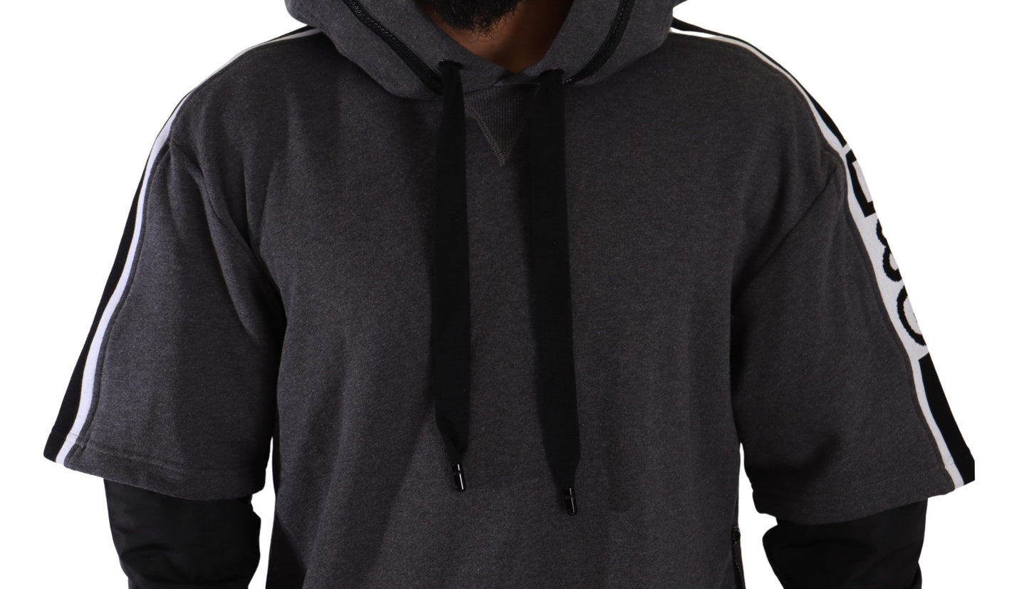 Dolce & Gabbana Elegant Hooded Black & Gray Pullover Sweatshirt - Elegance Online Limited