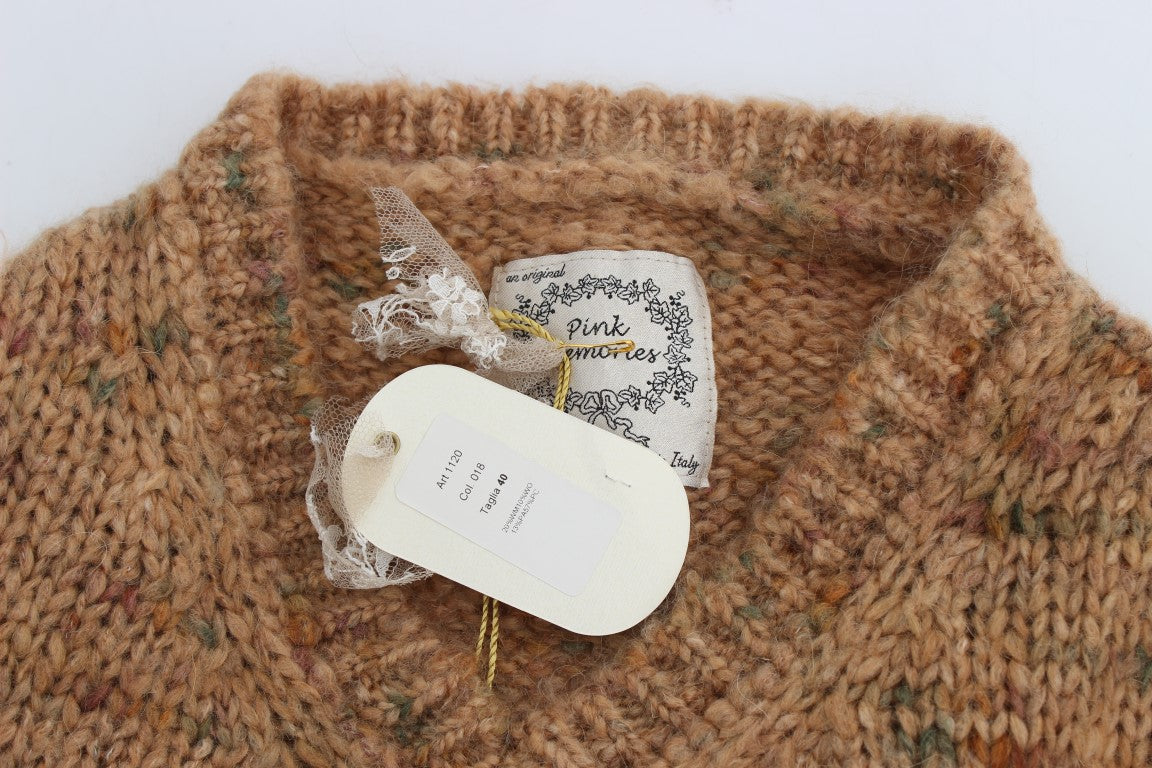 PINK MEMORIES Chic Brown Oversize Knitted V-Neck Sweater - Elegance Online Limited