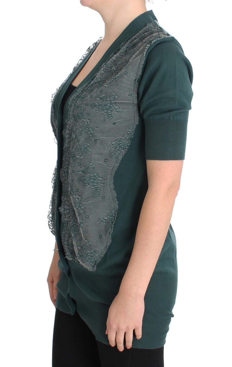 PINK MEMORIES Elegant Green Lace Cardigan Sweater - Elegance Online Limited