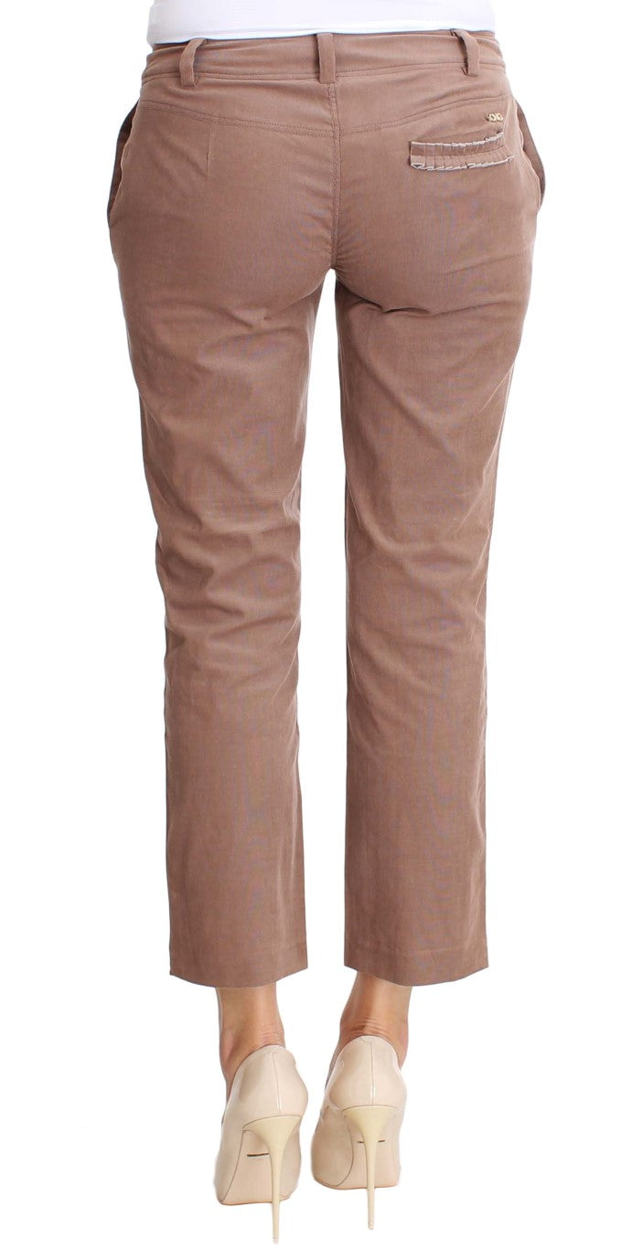 Costume National Chic Brown Cropped Corduroy Pants - Elegance Online Limited