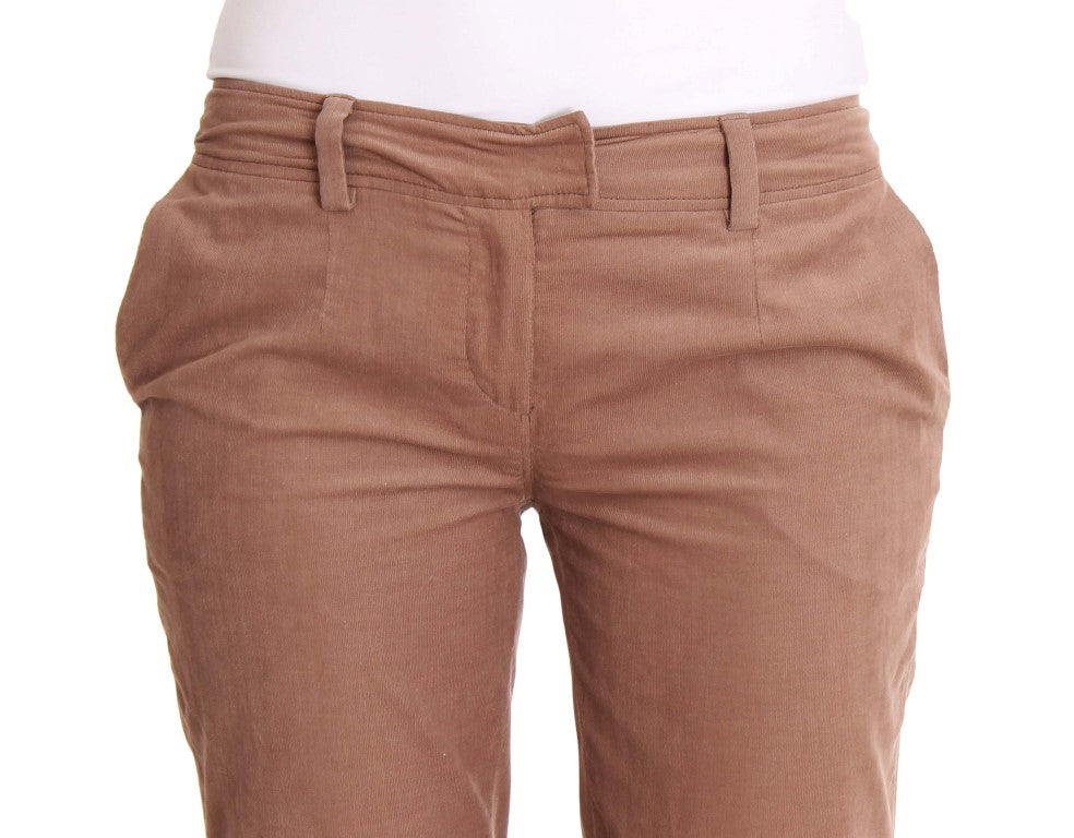 Costume National Chic Brown Cropped Corduroy Pants - Elegance Online Limited