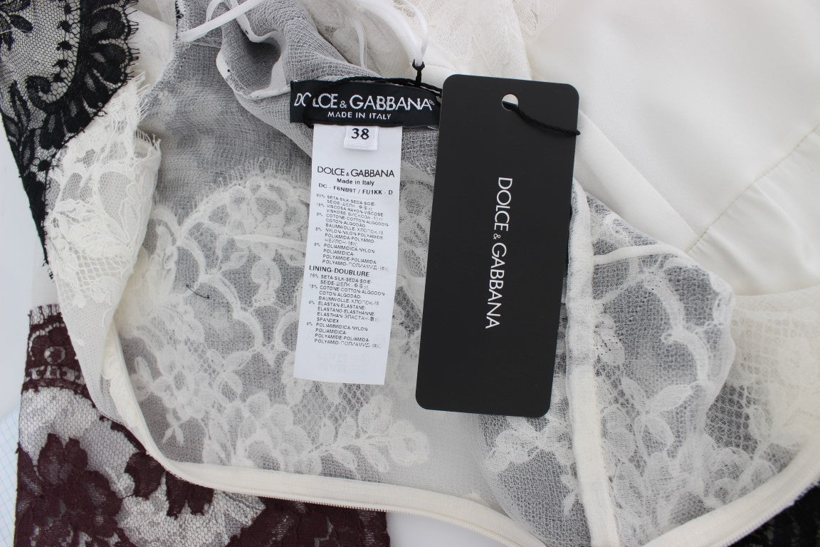 Dolce & Gabbana Floral Lace Silk Blend Maxi Dress - Elegance Online Limited