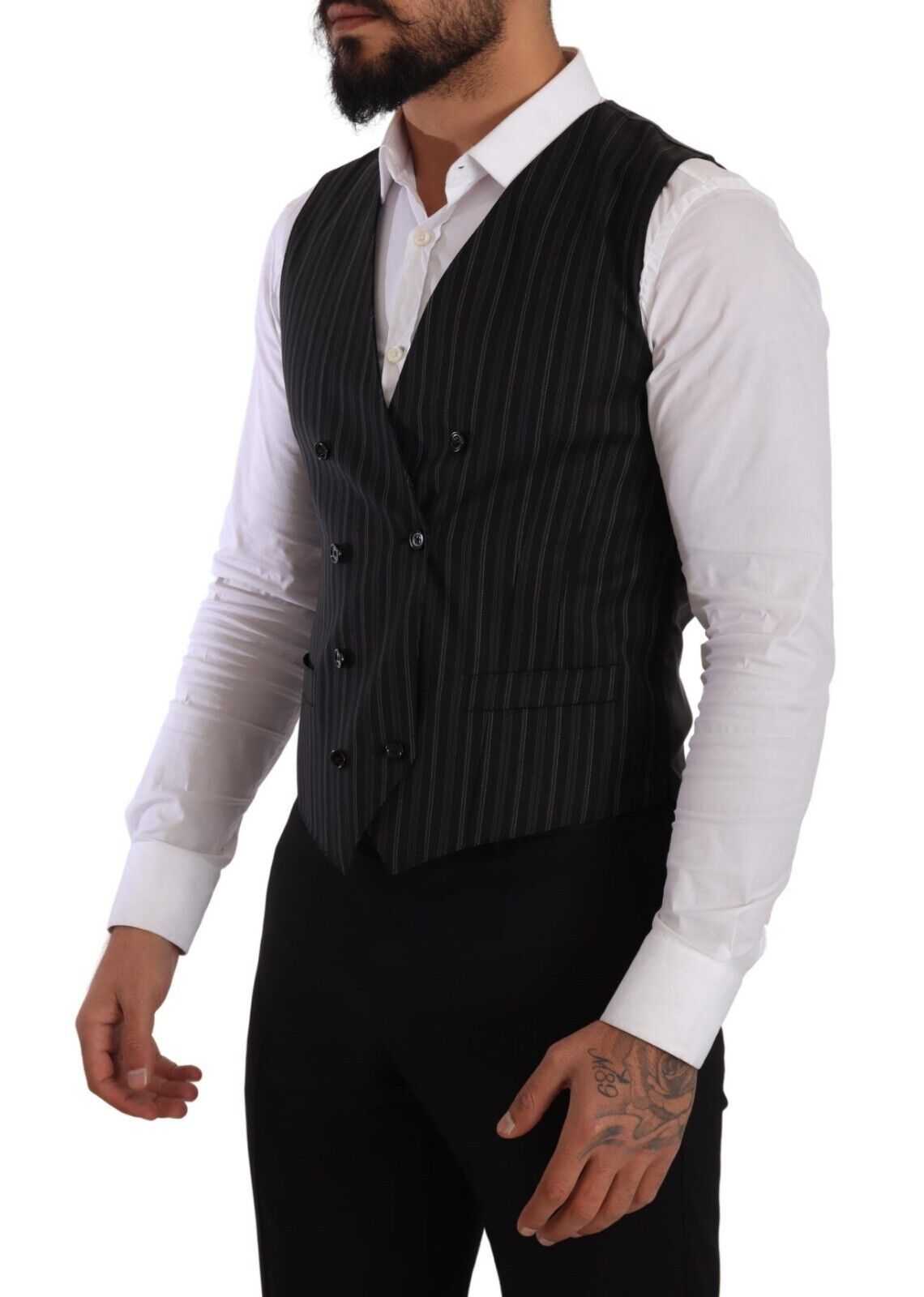 Dolce & Gabbana Elegant Striped Double-Breasted Dress Vest - Elegance Online Limited