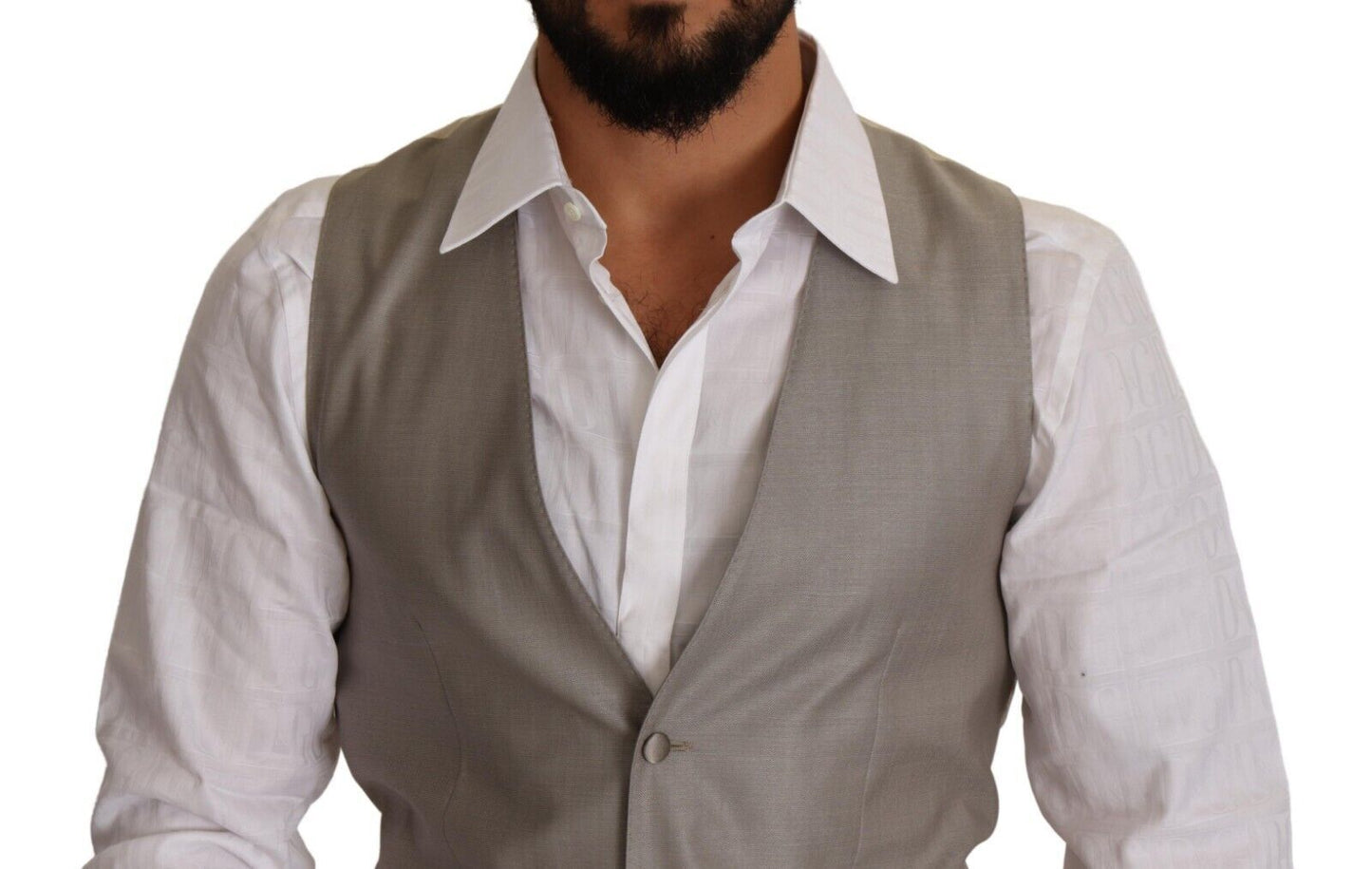 Dolce & Gabbana Elegant Single Breasted Dress Vest in Beige - Elegance Online Limited