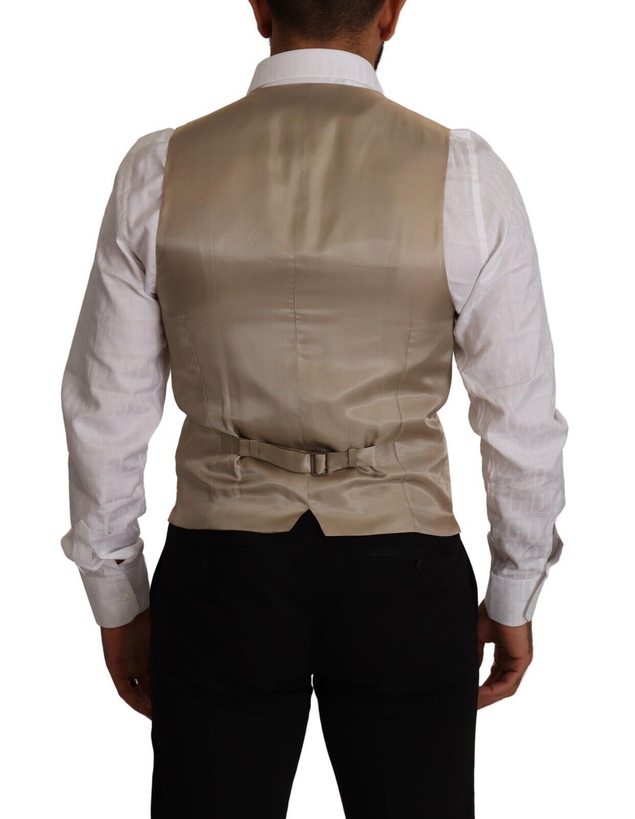 Dolce & Gabbana Beige Cotton Silk Formal Dress Vest - Elegance Online Limited