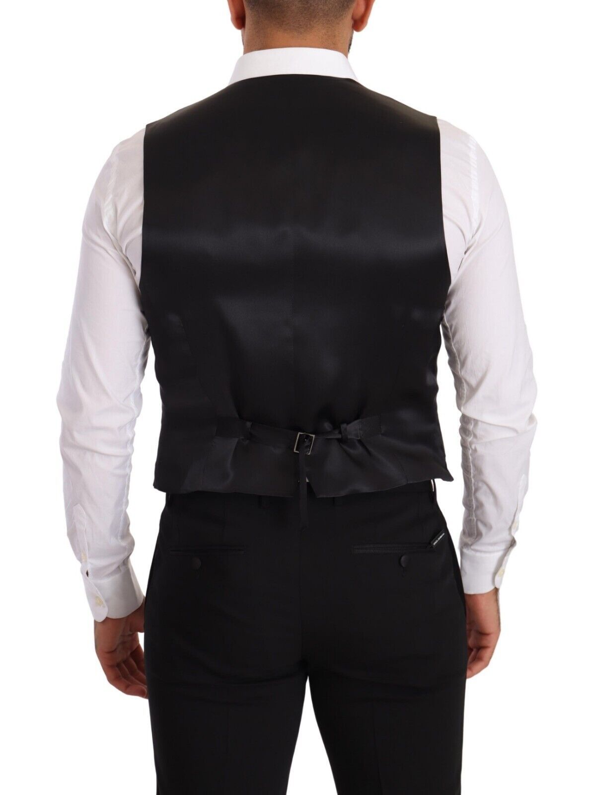 Dolce & Gabbana Elegant Gray Silk Dress Vest - Elegance Online Limited