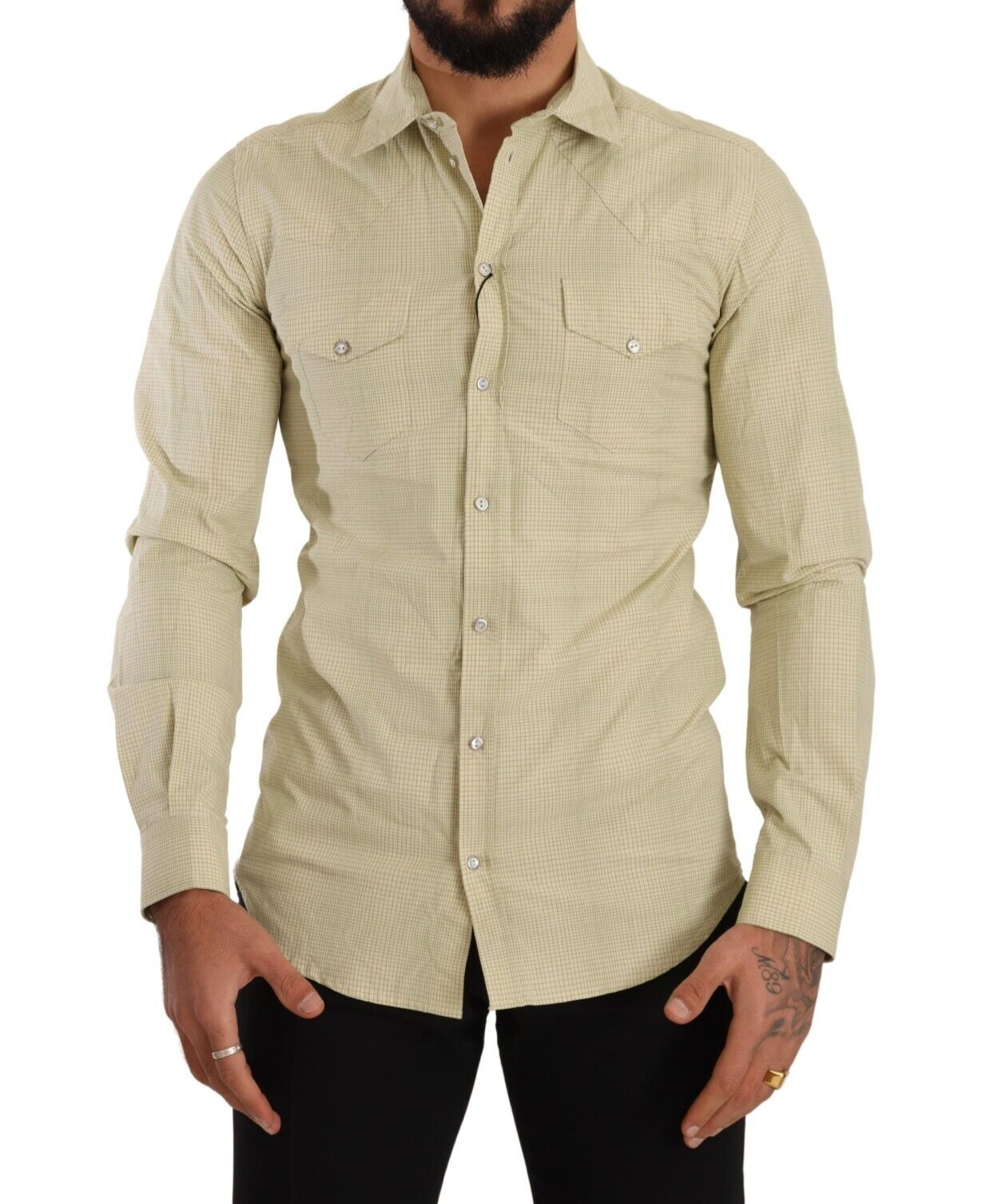 Dolce & Gabbana Elegant Sicilia Checkered Cotton Shirt - Elegance Online Limited