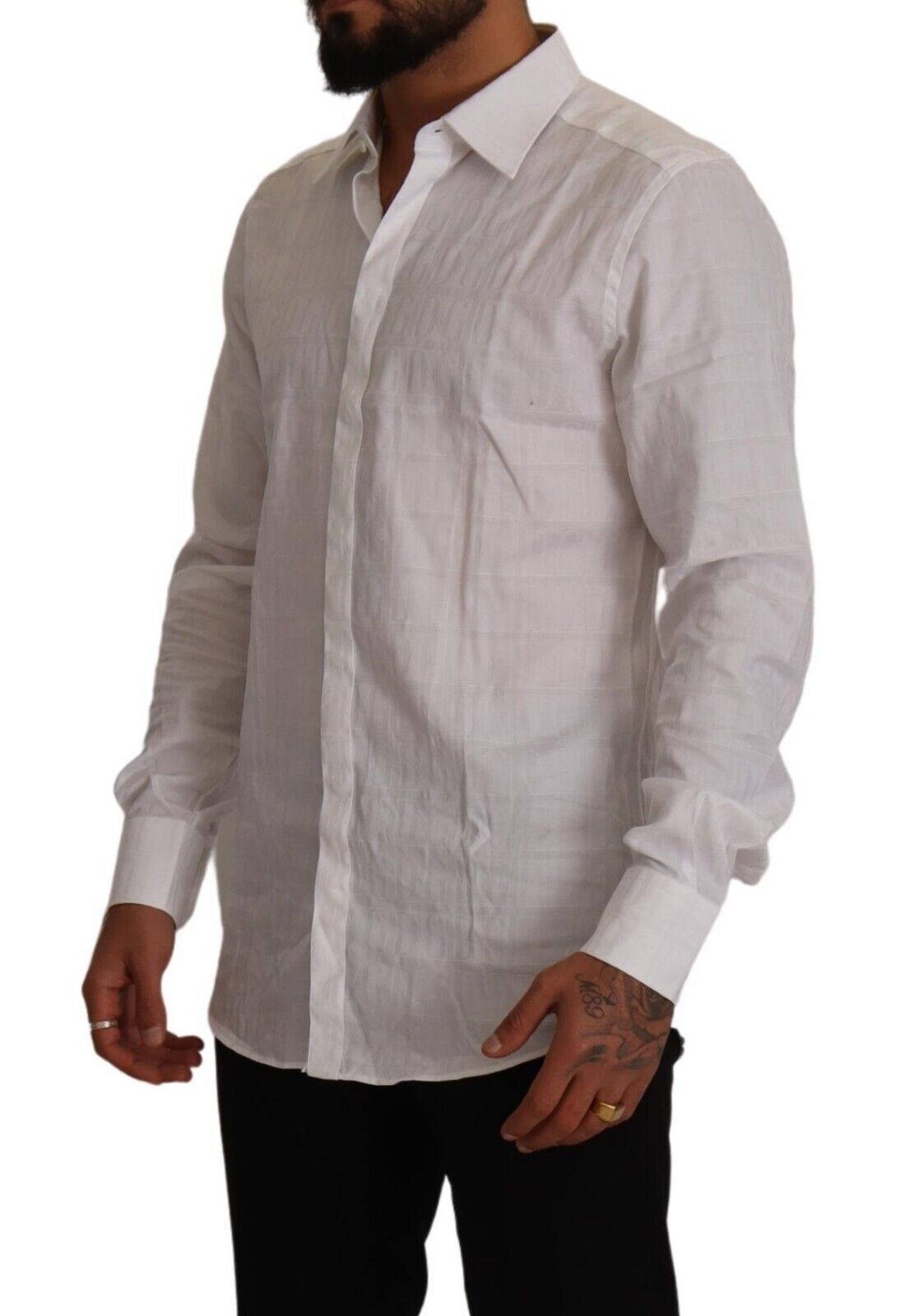 Dolce & Gabbana Elegant White Cotton Dress Shirt - Slim Fit - Elegance Online Limited