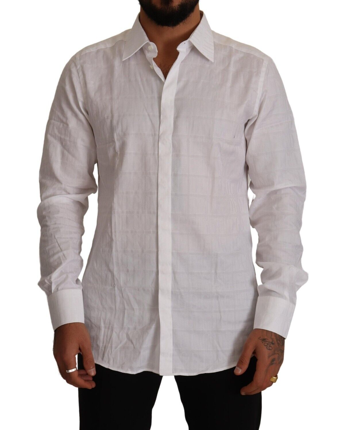 Dolce & Gabbana Elegant White Cotton Dress Shirt - Slim Fit - Elegance Online Limited
