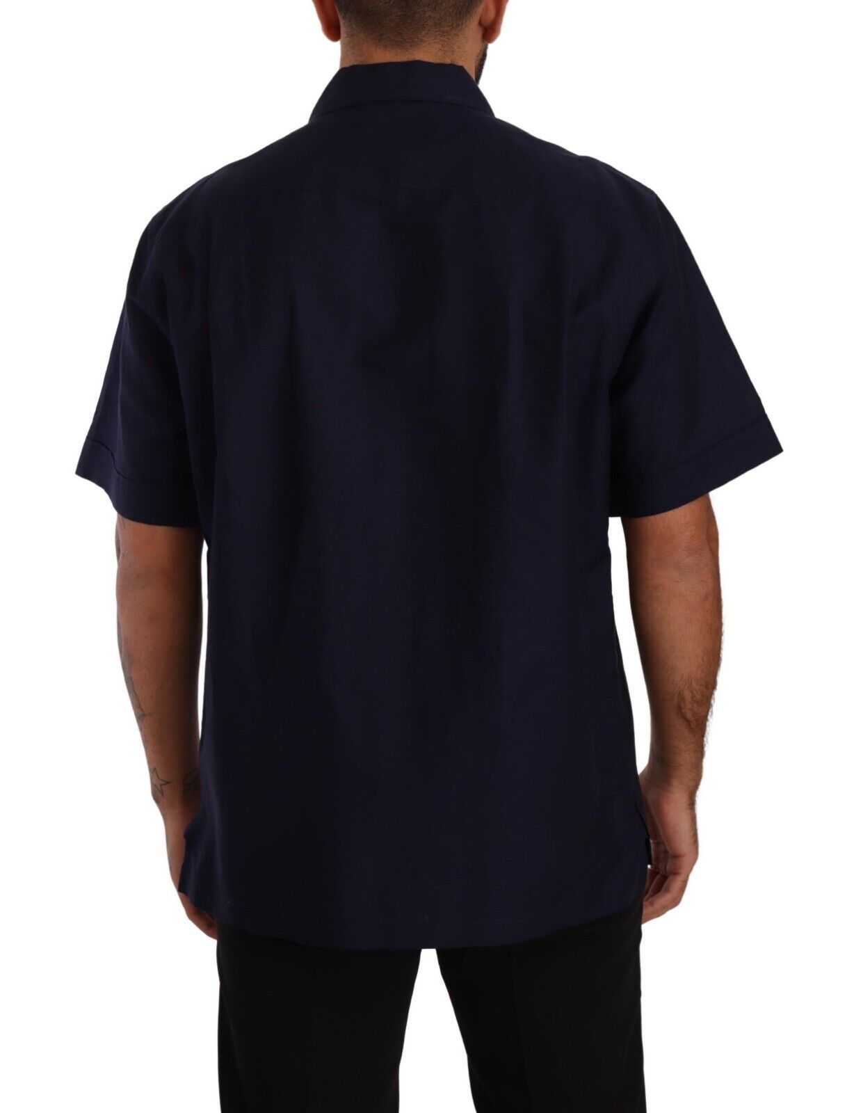 Dolce & Gabbana Elegant Navy Blue Button-Down Casual Shirt - Elegance Online Limited