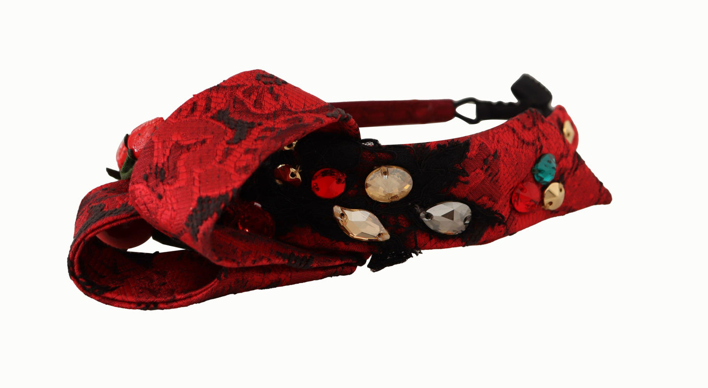 Dolce & Gabbana Cherry Sicily Embellished Red Diadem - Elegance Online Limited