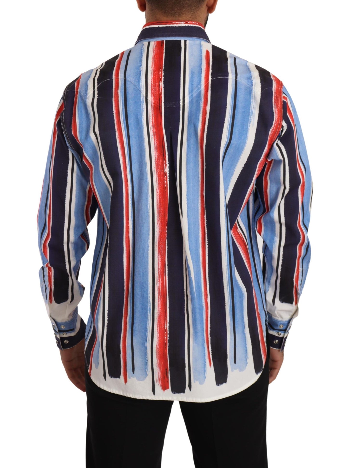 Dolce & Gabbana Elegant Striped Cotton Shirt with Pockets - Elegance Online Limited