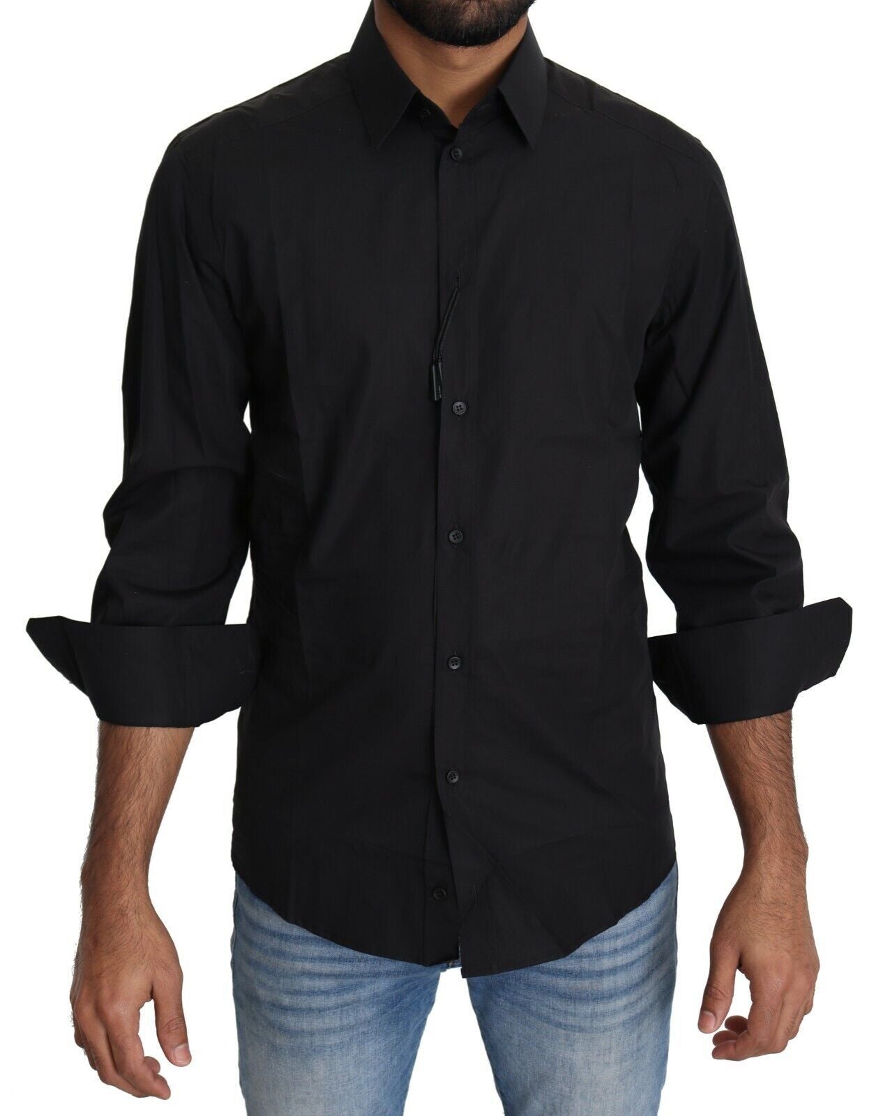 Dolce & Gabbana Elegant Black Slim Fit Dress Shirt - Elegance Online Limited