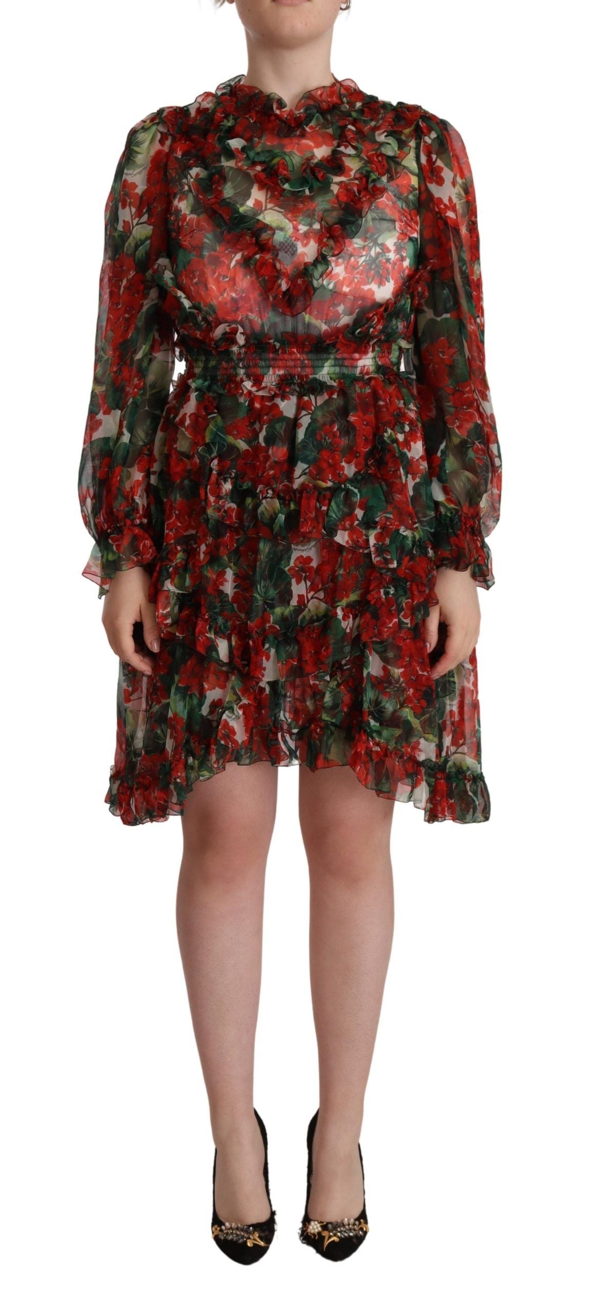 Dolce & Gabbana Floral Silk Mini Knee High Dress - Elegance Online Limited