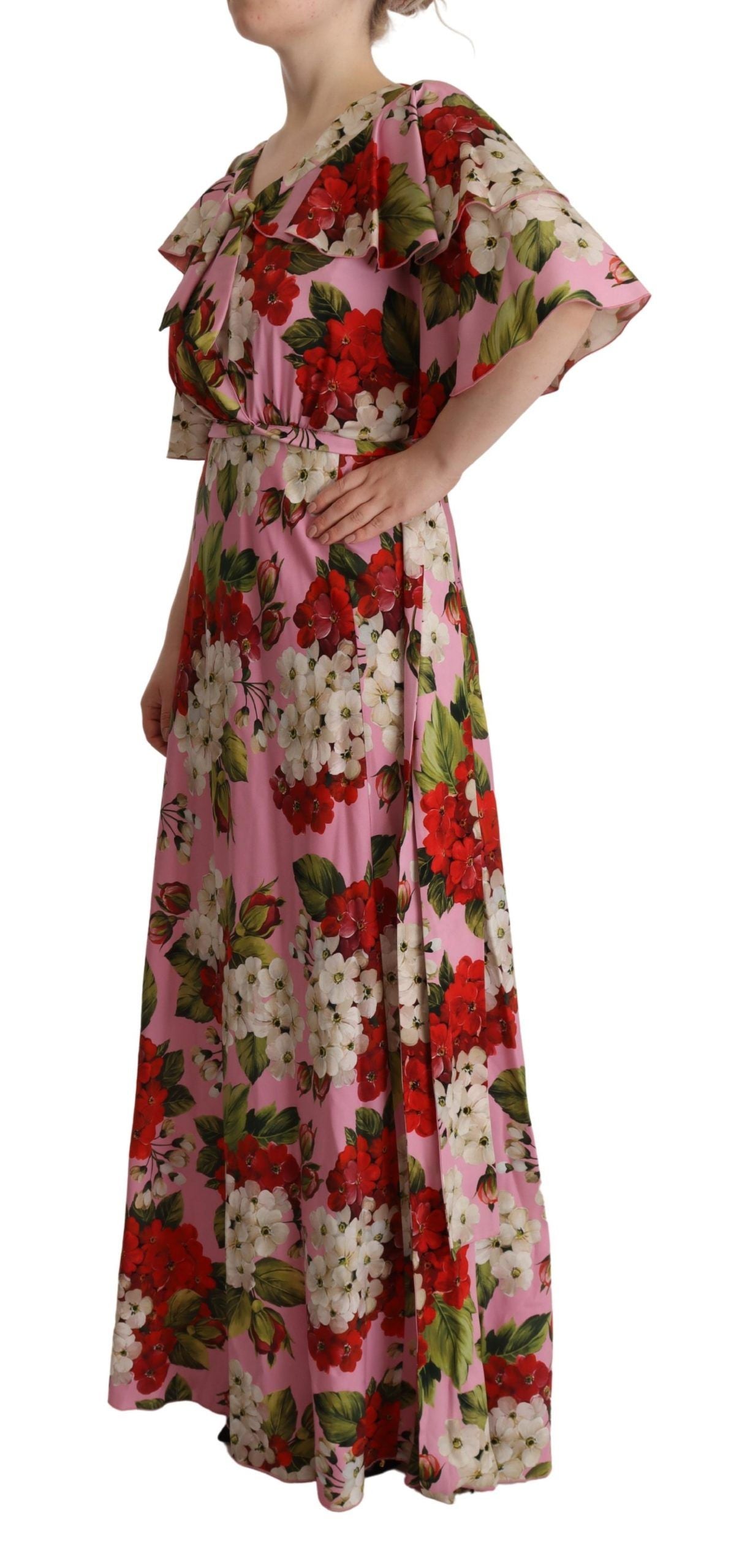 Dolce & Gabbana Enchanting Floral Silk Maxi Dress - Elegance Online Limited