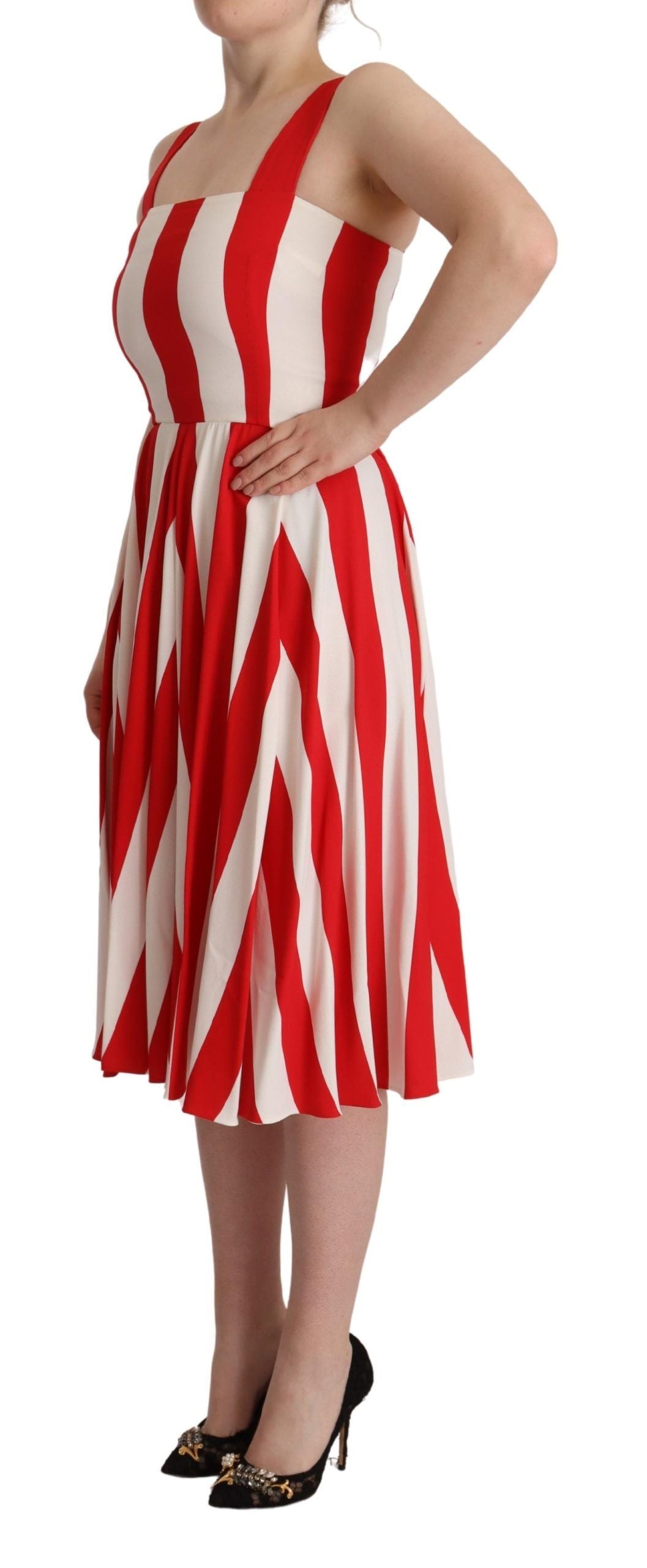 Dolce & Gabbana Elegant A-Line Striped Shift Dress - Elegance Online Limited
