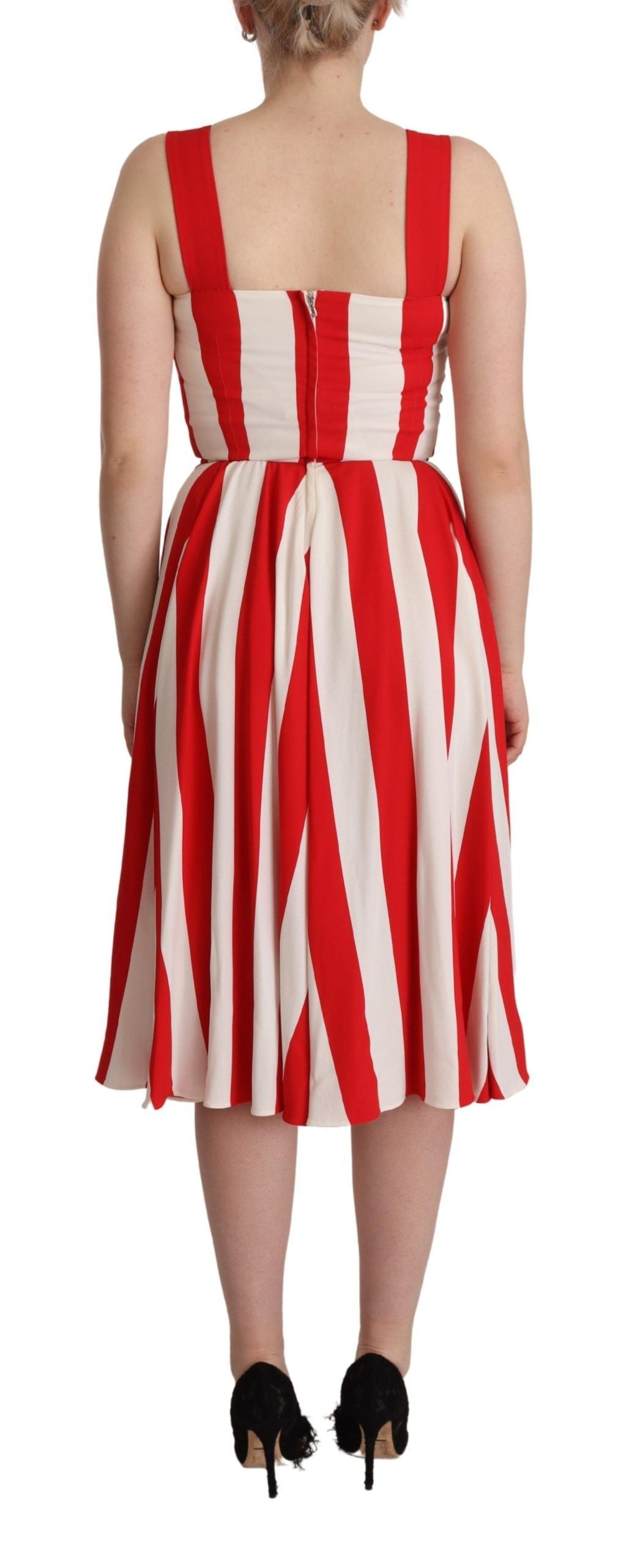 Dolce & Gabbana Elegant A-Line Striped Shift Dress - Elegance Online Limited