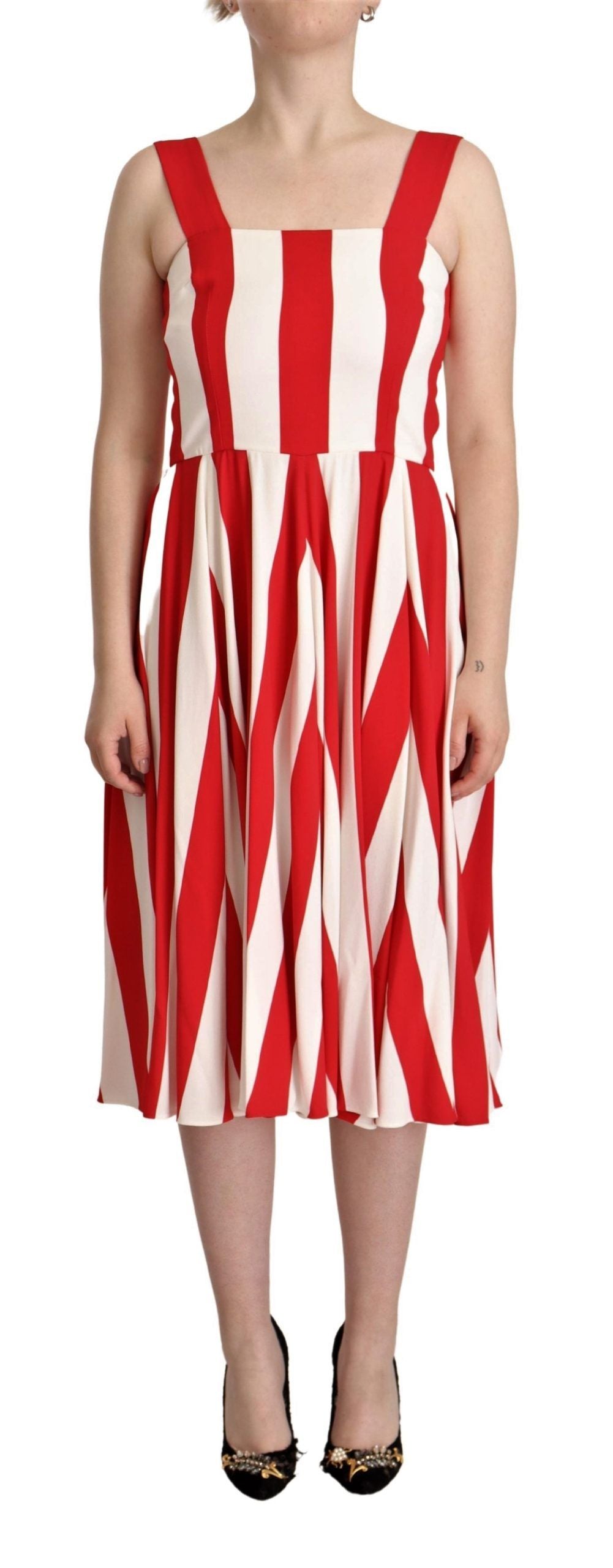 Dolce & Gabbana Elegant A-Line Striped Shift Dress - Elegance Online Limited