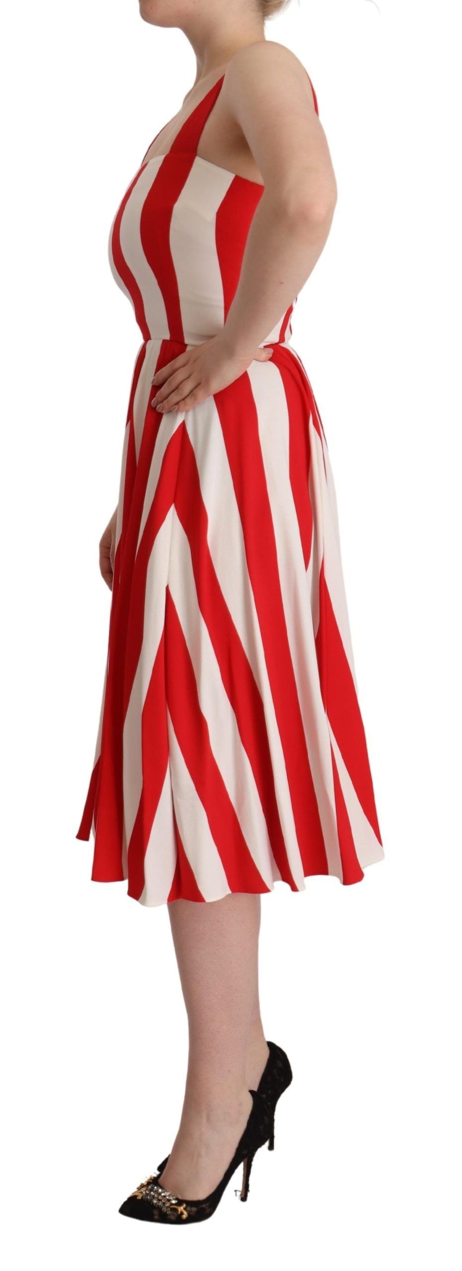 Dolce & Gabbana Elegant A-Line Striped Shift Dress - Elegance Online Limited