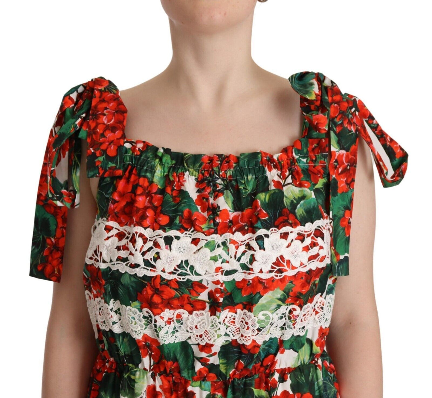 Robe longue fleurie multicolore Dolce & Gabbana