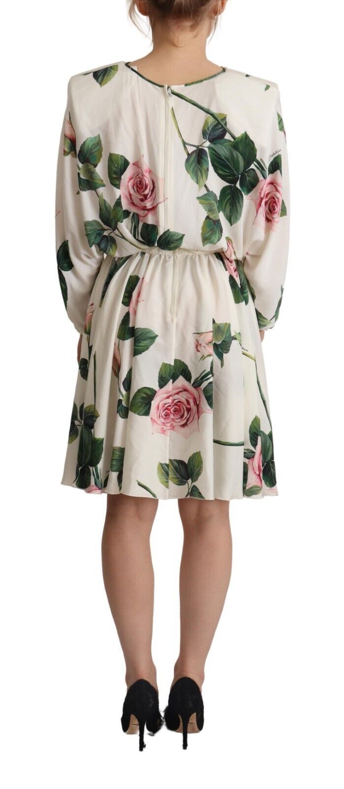 Robe trapèze élégante en soie à imprimé floral Dolce & Gabbana