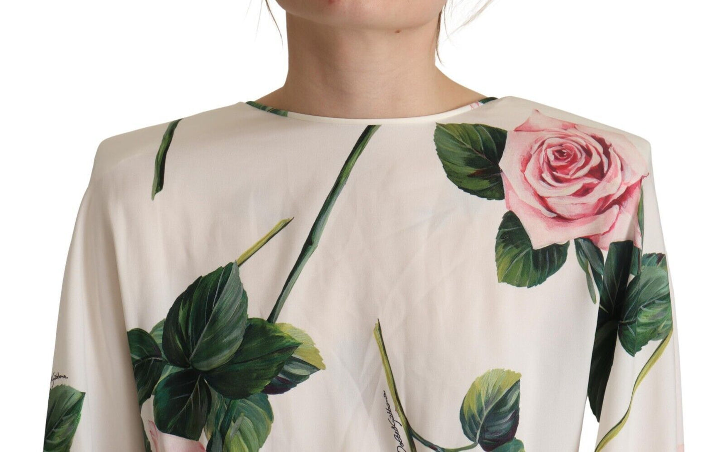 Robe trapèze élégante en soie à imprimé floral Dolce & Gabbana