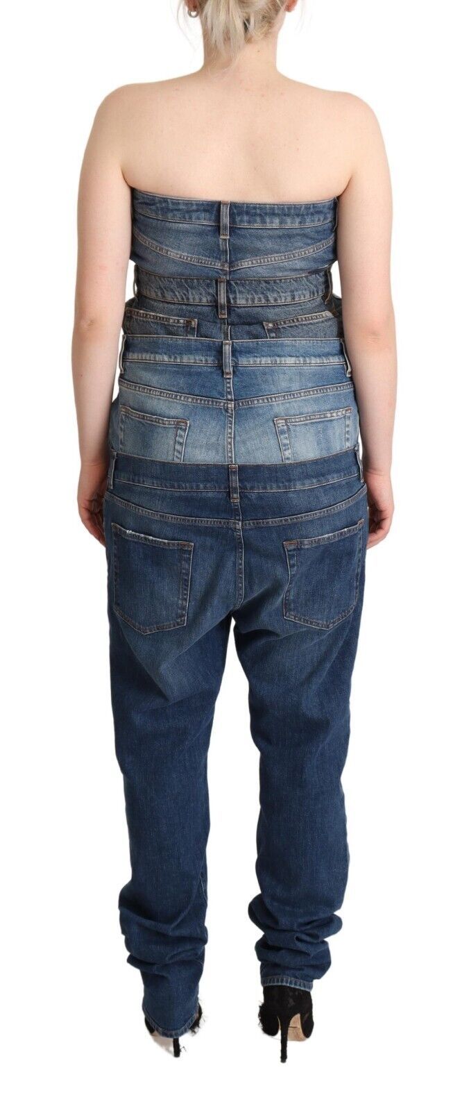 Robe-combinaison élégante en denim bleu foncé Dolce & Gabbana