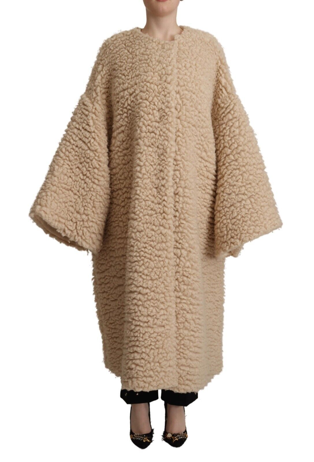 Veste pardessus élégante en cachemire beige Dolce & Gabbana