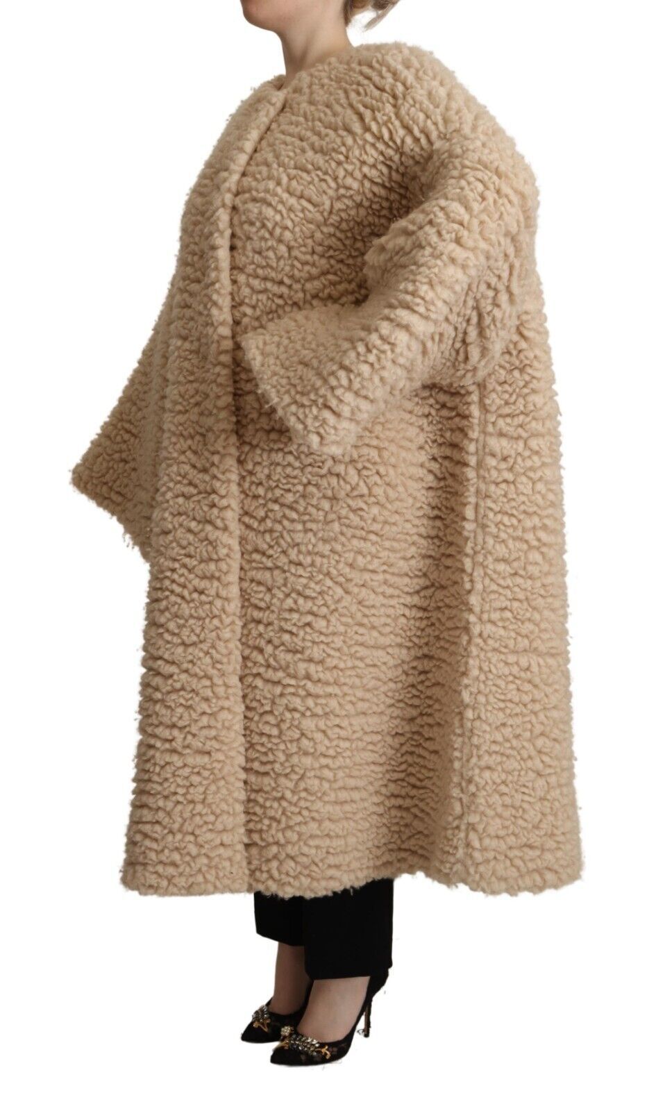 Veste pardessus élégante en cachemire beige Dolce & Gabbana